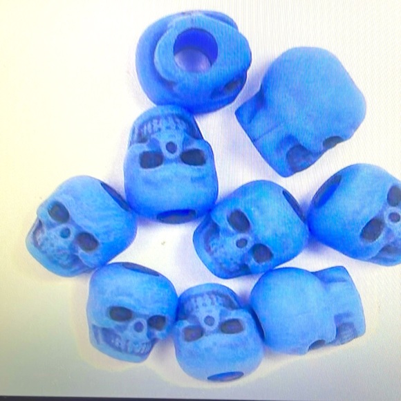 Blue Skull Beads 20 - Picture 1 of 1